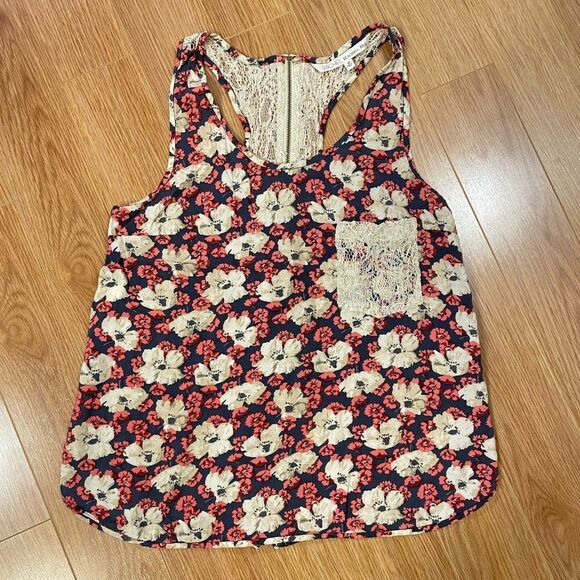 Rachel Roy Floral Lace Zipper Tank - M - Picture 3 of 13
